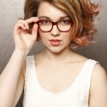 Brunette Red Cut and Color Glasses