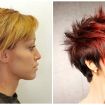Brunette Red Cut and Color Before and After