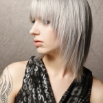 Gray Straight Hair Color Styled