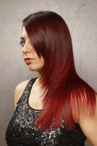Red Straight Hair Color Styled