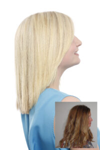 Blonde Hair Long Straight Styled Before and After